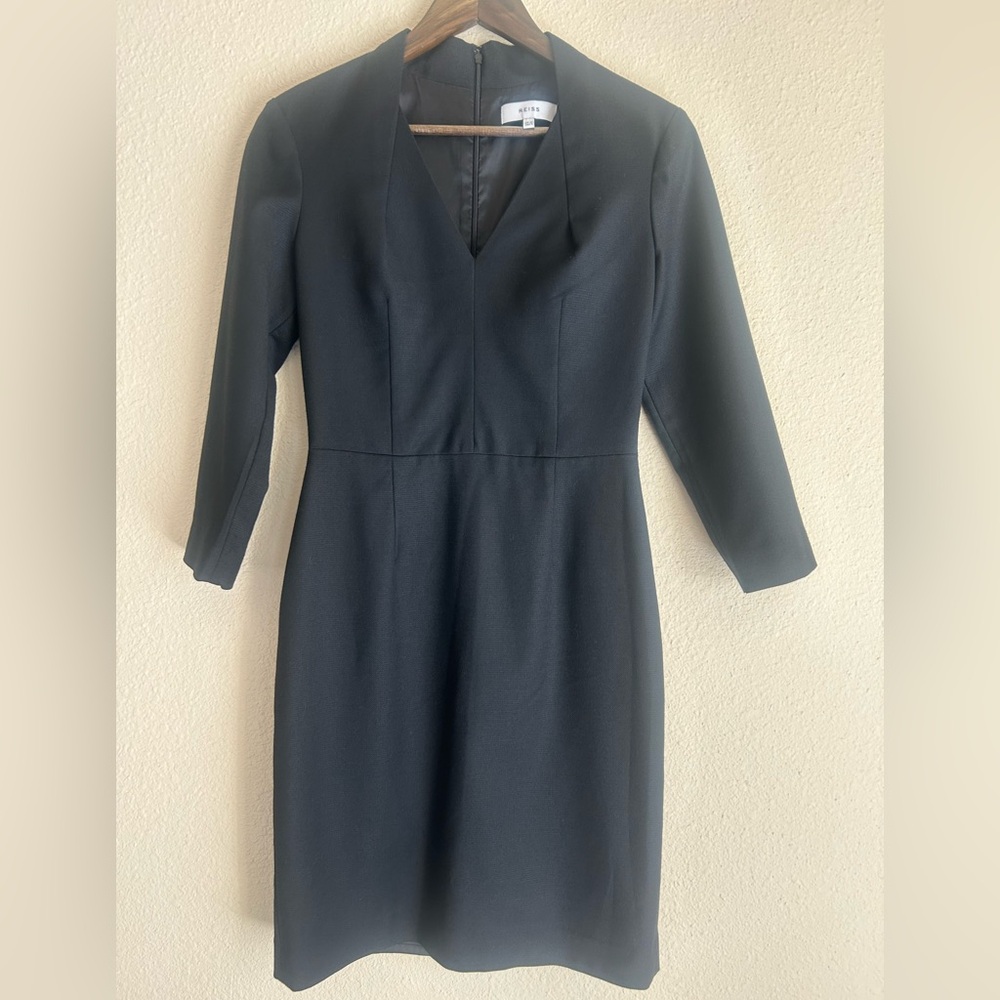 REISS wool blend dress | size USA 6 | black